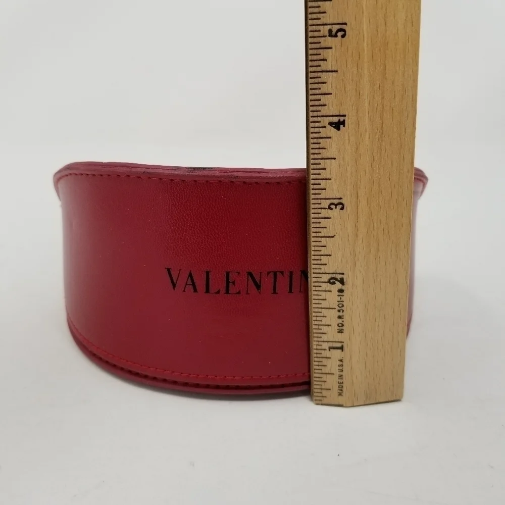 Valentino Leather Sun Glass Eye Glasses Spectacle Case Red Unisex